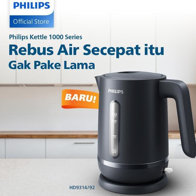 Philips Kettle Teko Listrik HD9314/92 Hitam - Philips Teko Pemanas Air Listrik 1.7 Liter - Philips T