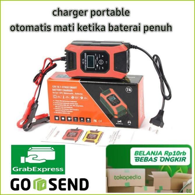 CHARGER AKI PORTABLE 12V 7A DENGAN SISTEM OTOMATIS MATI KETIKA PENUH HIGH QUALITY