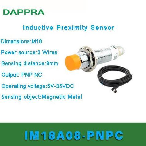 M18 8MM PNP NC DC CONNECTOR TYPE INDUCTIVE PROXIMITY SENSOR OC02
