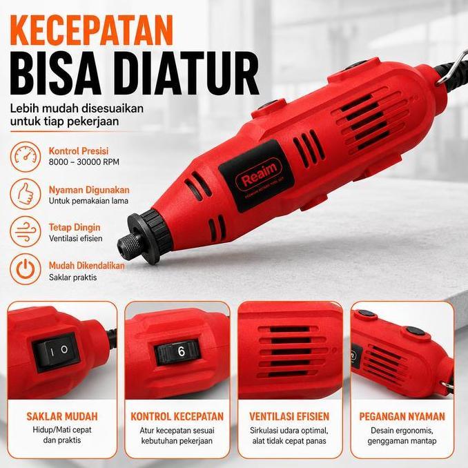 VREGAZ_ - REAIM MINI DRILL GRINDER SET 12V DC 15000RPM BOR LISTRIK MINI GRINDER 211PCS ROTARY TOOL B