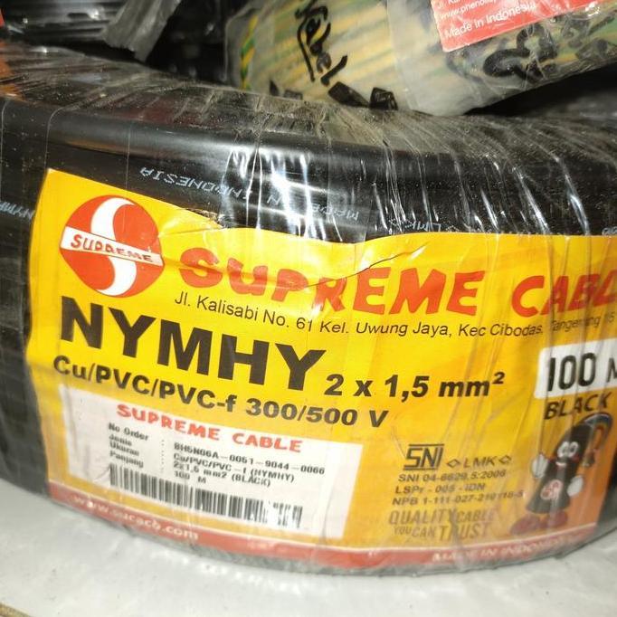 TERMURAH - kabel nyyhy 2x1,5 supreme serabut 100m nyyhy / nymhy