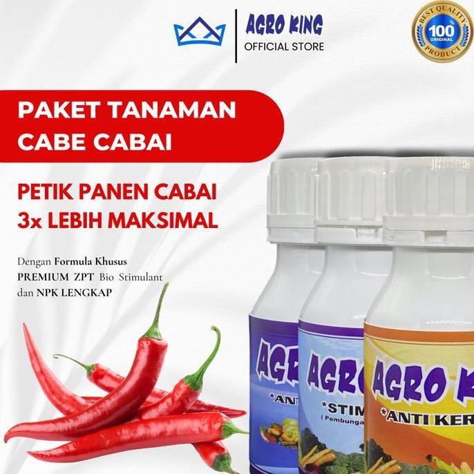 AGRO KING - PAKET TANAMAN CABE CABAI - HORMON ZPT NUTRISI PERTUMBUHAN & PEMBUAHAN PANEN PRODUKSI MAK