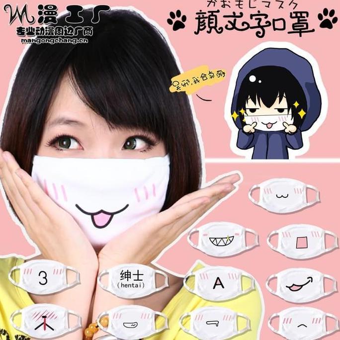 [LUNA] MEM masker emoticon japan mask anime ekspresi kartun lucu kaomoji