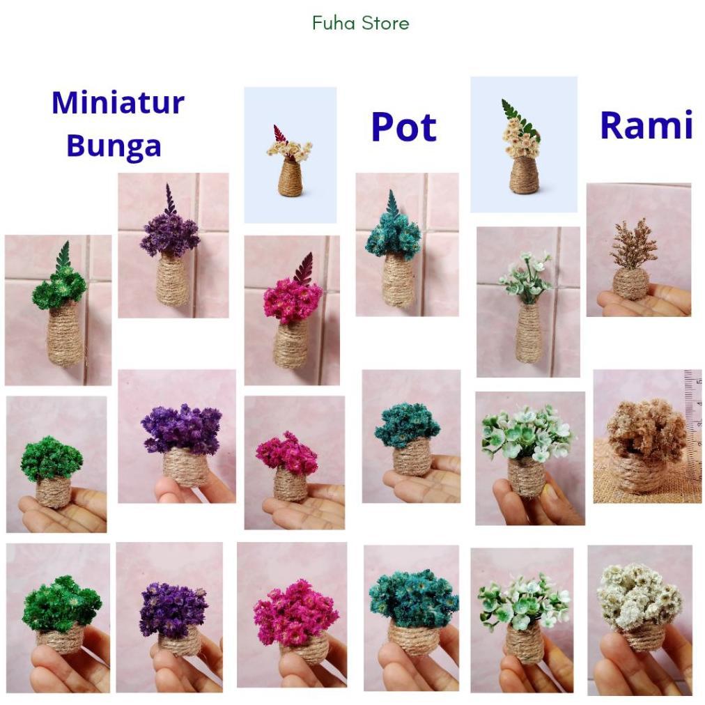 Hemat Biaya Miniatur Bunga Pot Rami / Miniatur Vas Bunga / Miniatur Bunga Edelweis