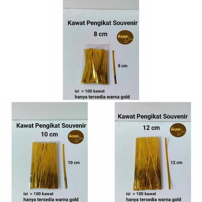 ___] Kawat Pengikat Souvenir 8 cm Twist Tie ( 100 Pcs ), Kawat Pengikat Souvenir 10 cm Twist Tie ( 1