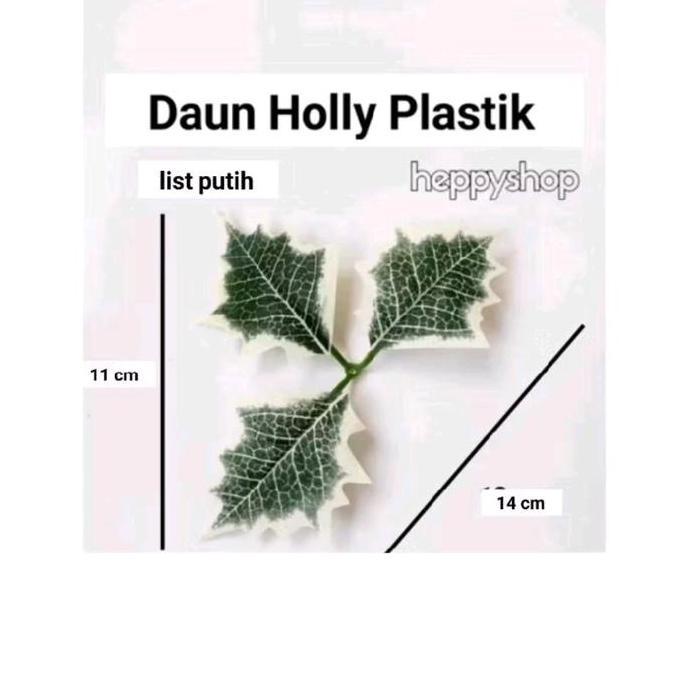 >>>>>] Daun Holly Plastik Cherry Berry Dekorasi Parcel Hampers Natal Merry Christmas