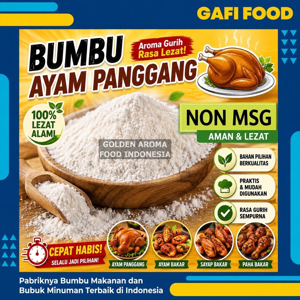 BUMBU TABUR AYAM PANGGANG NON MSG 1 KG FOOD GRADE 1Kg Bubuk Bumbu Cilor Papeda Mie Lidi Makaroni