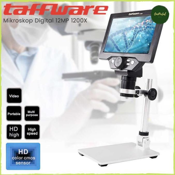 TERMURAH - Mikroskop Digital Portable 12MP 1200X Magnification Microscope Monitor