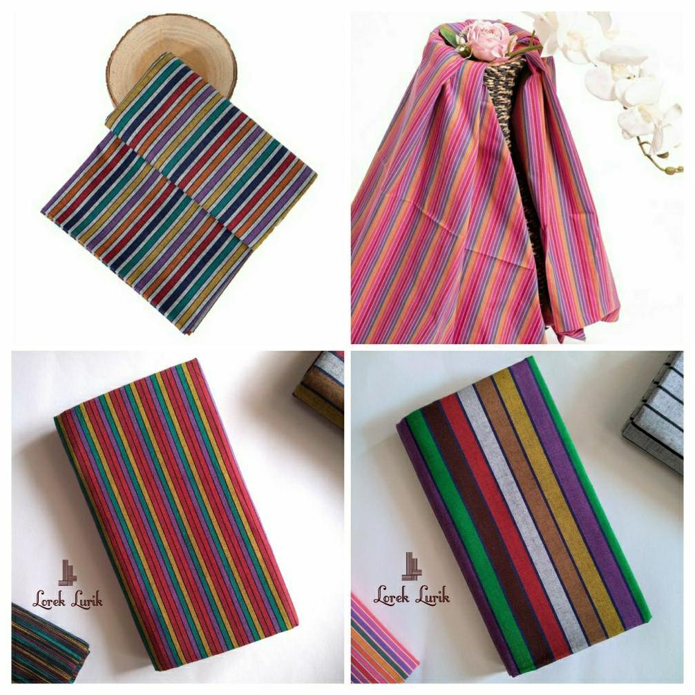 Kain Tenun Lurik Pelangi / Kain Lurik Kluwung / Batik Lurik Rainbow Kain