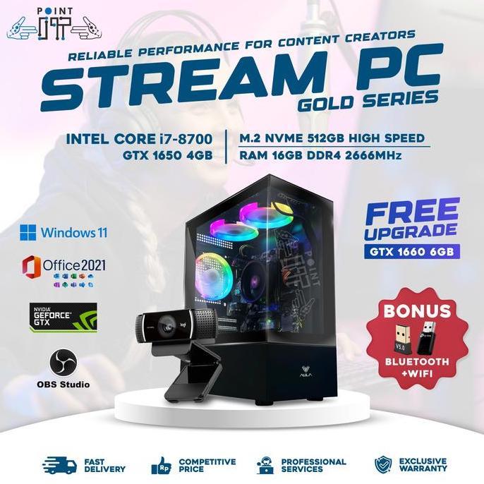 e.baystore - komputer rakitan / pc intel i7 streaming | online meeting gtx 1650 4gb ddr6 / 16gb ddr4