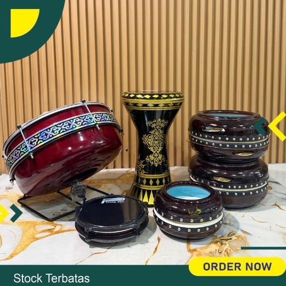 Satu set Alat musik Rebana Hadroh jepara banjari terbang hadroh
