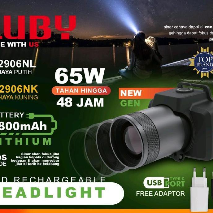 SENTER KEPALA LUBY ZOOM 65 WATT L-2906