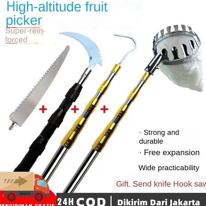6M 6/5in1 Long Stick for Picking Fruit metal fruit picker / Pruning Saw Branch Twig Branch Mistletoe