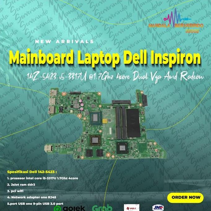 Mainboard Laptop Dell Inspiron 14Z-5423 i5-3317U @1.7Ghz 4core Dual Vga Amd Radeon hd  7570M 1Gb ddr