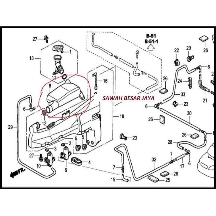 HOT DEAL TANK WASHER - TABUNG BOTOL TANGKI AIR WIPER WIFER HONDA CRV CR-V GEN 2 2002 2003 2004 2005 
