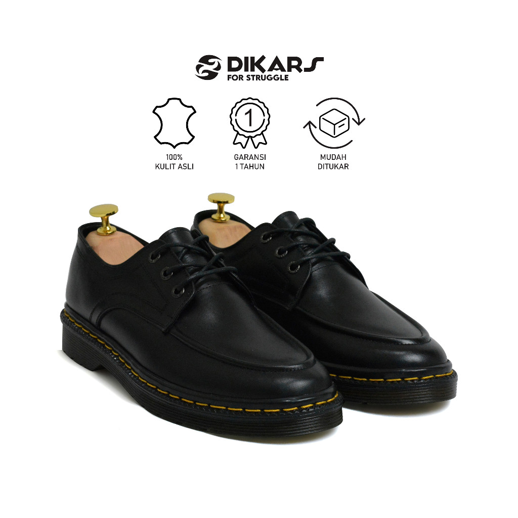 DIKARS - Keling G.2 Sepatu Oxford Hitam Kulit Sapi