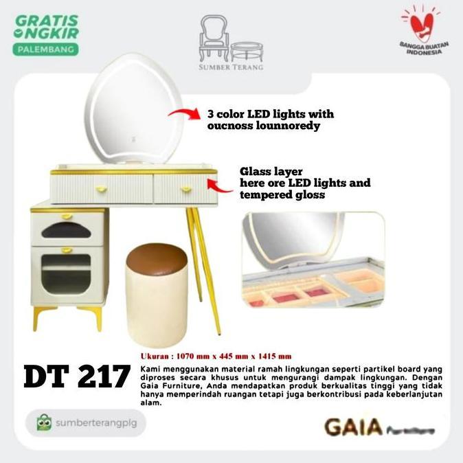Meja Rias Gaia Furniture Dressing Table DT 217 Meja Rias Lampu LED Touch Screen Vanity Mirror Meja M