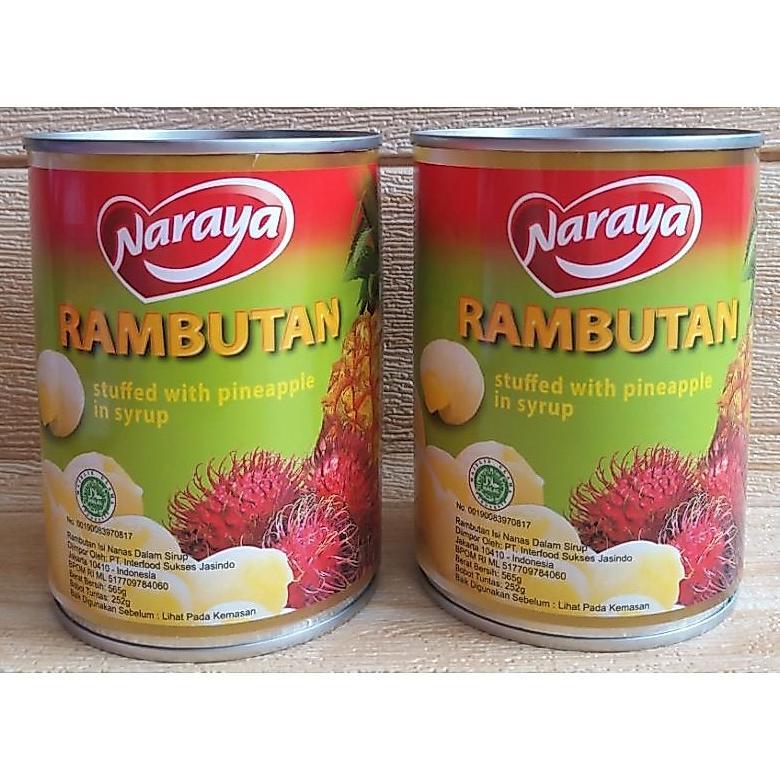 Naraya Rambutan Nanas Kaleng 565g / Rambutan Isi Nanas / Buah Kaleng / Rambutan Kaleng Diskon