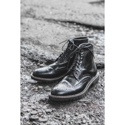Sepatu Boots Kulit Asli - Vigos Commander Black