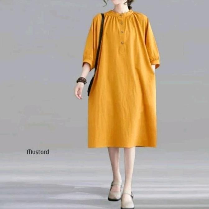 Oioioi- Andara Tunik Linen Polos Masa Kini Terbaru