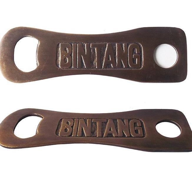 13.5Cm  Pembuka Botol Tangan Kuningan / Alat Buku Botol Bir / Solid Brass Bottle Opener / Hand Bottl