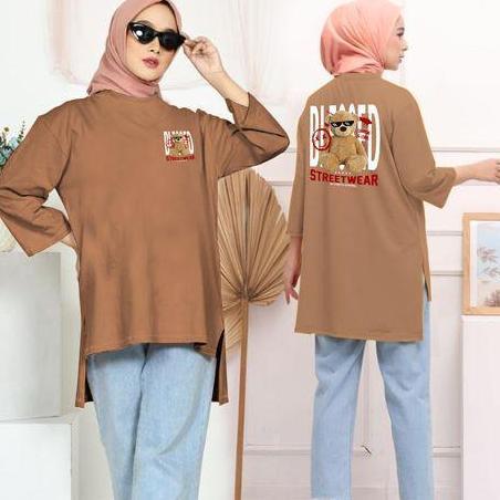 DS233 >> YURICA 04 ATASAN BASIC OVERSIZE KOREAN TOP KAOS JUMBO LD 138 TUNIK BABYTERRY