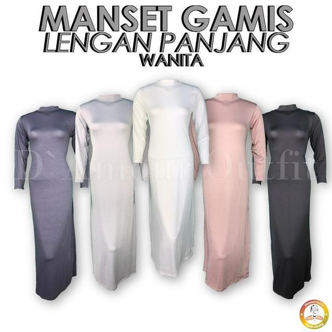DR133 >> Manset Daleman Gamis Turtel Neck Lengan Panjang Wanita Bahan Spandek Balon Premium Warna Pe