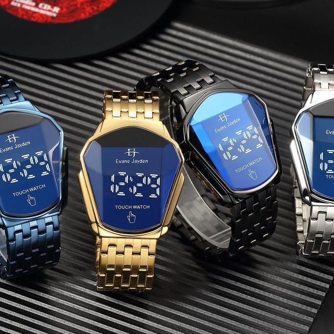 Waer- Evans Jayden Jam Tangan Pria 9953 Rantai Stainless Steel Dital Touch Screen Sapphire Glass Ter