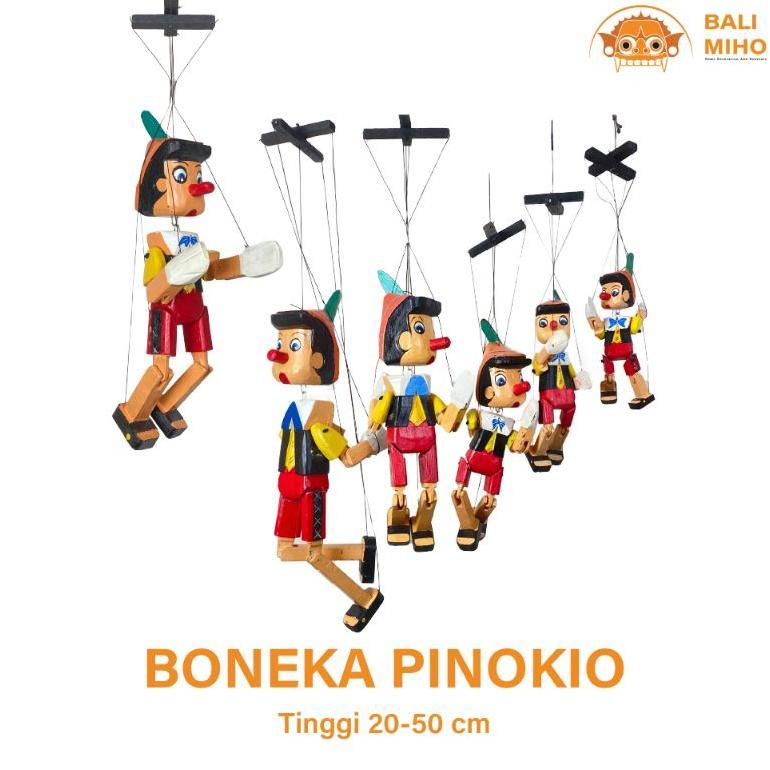 Boneka Pinokio - Pinokio - Pinokio Kayu - Mainan Pinokio - Pinokio Gantung - Tali - Dekorasi Pinokio