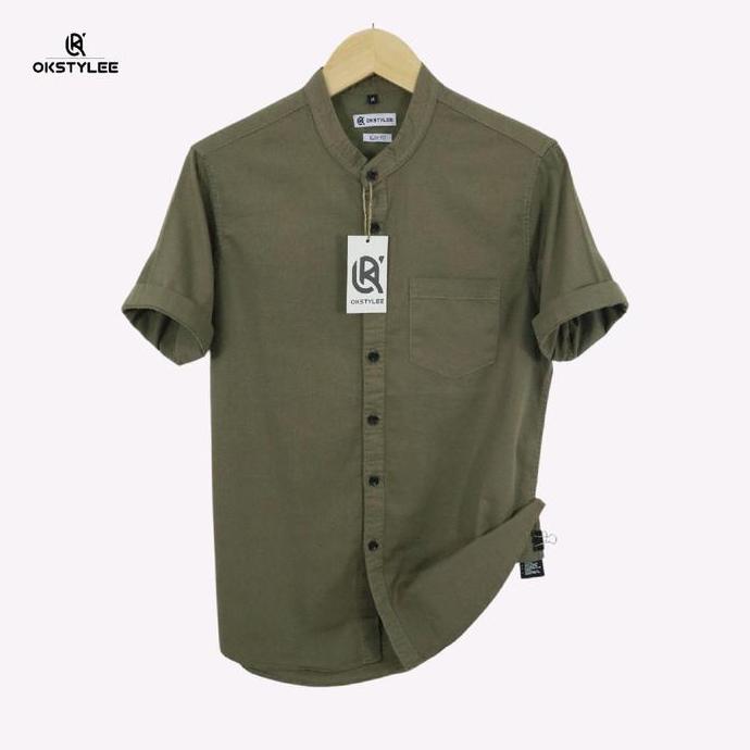 DY138 >> Kemeja Shanghai Pendek Kemeja Shanghai Pria Lengan Pendek Kemeja OKSTYLEE