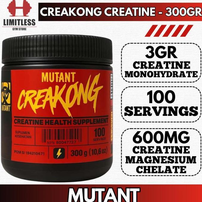 Mutant Creakong Creatine 100 servings BPOM Suplemen Fitness Kreatin Gym