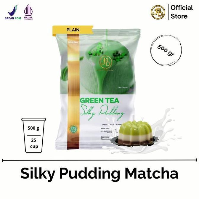 Cakes- Green Tea Silky Pudding Powder - Bubuk Serbuk Puding Sedot Pudot
