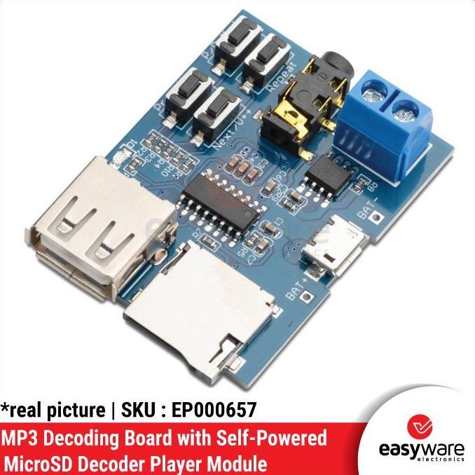 Mp3 Player Decoder Module With Self-Powered Tf Card