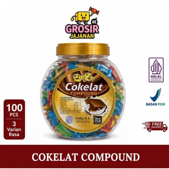 Rohmana- Cokelat Compound Qeqe Isi 100 Pcs Terbaru 