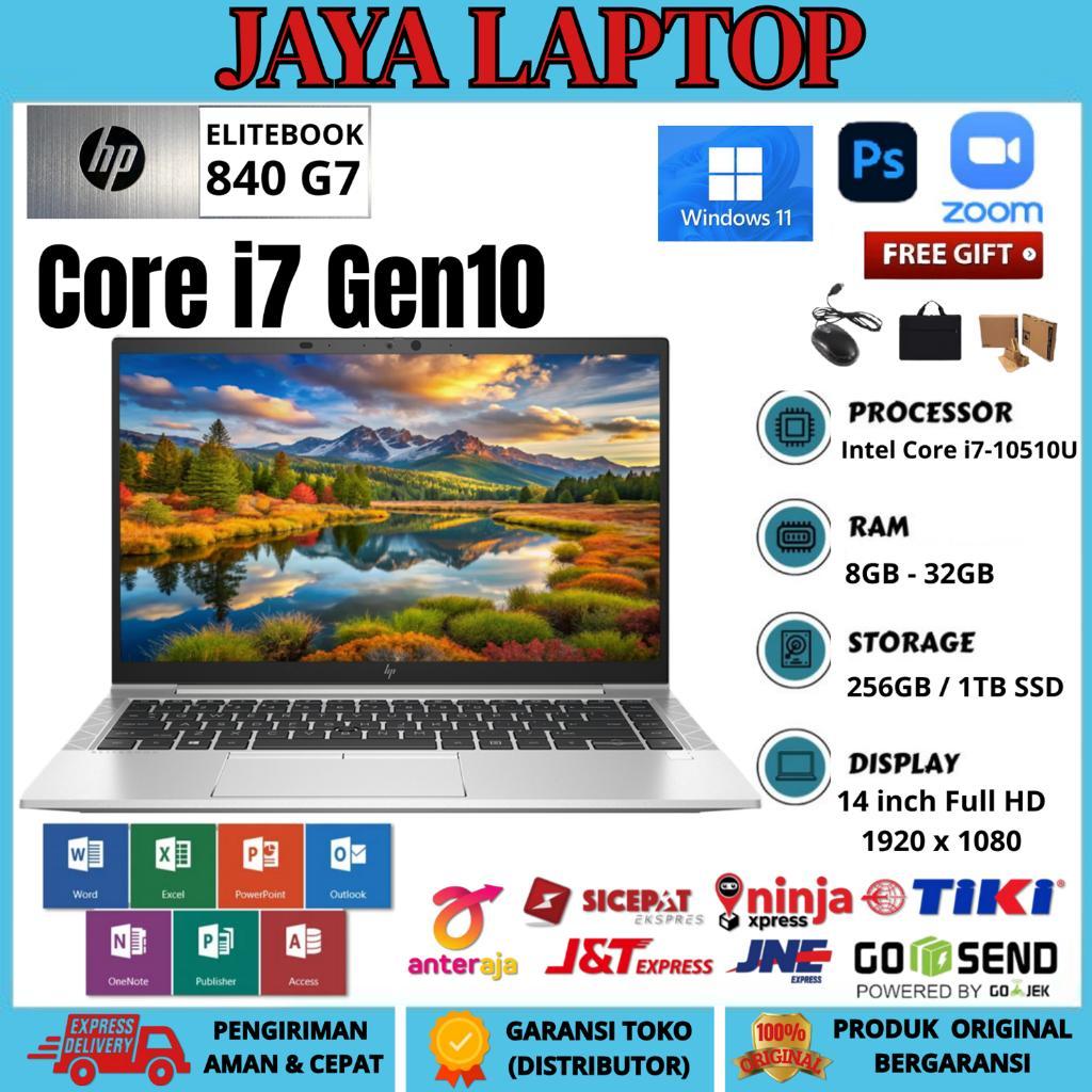 Laptop Hp Elitebook 840 G7 Core I7 Gen10 Ram 32Gb/1Tb Free Tas Dan Mouse