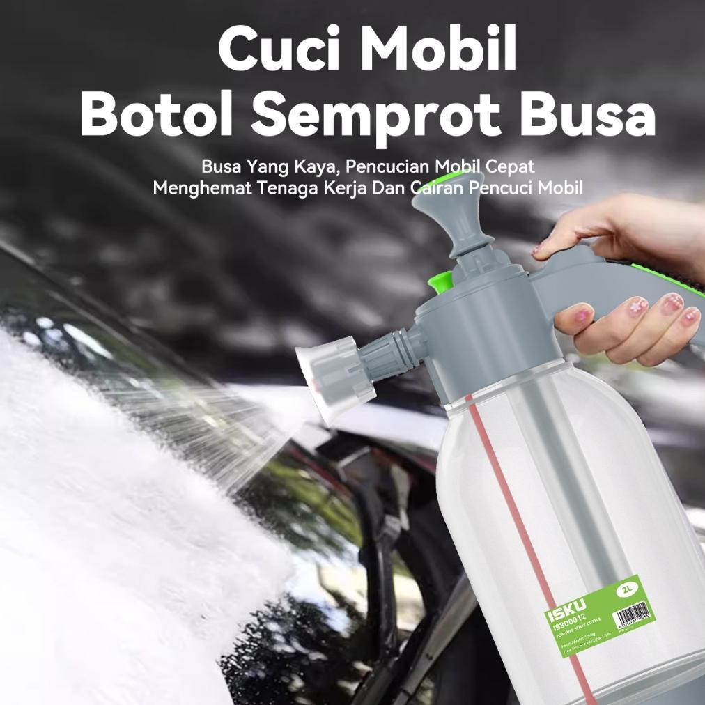 ISKU Hand Snow Foam Wash Sprayer 2L Tabung Semprotan Busa Salju Alat Cuci Motor Mobil Manual Tanpa M