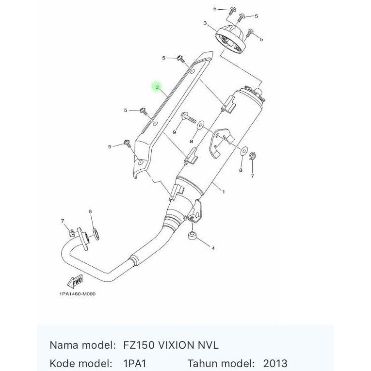 Promo Tameng Knalpot Vixion NVL / Protector Muffler (1PA1) 1PA-E4718-00 Diskon