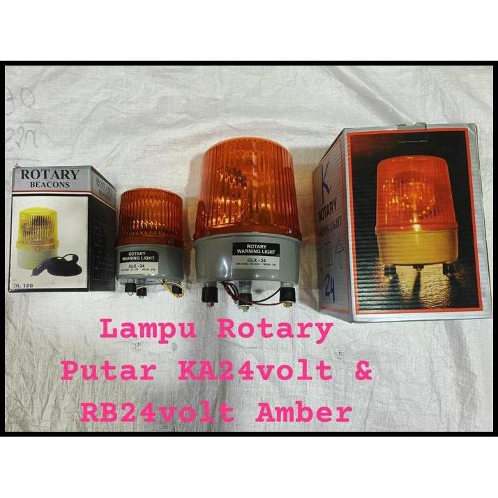 HOT DEAL LAMPU ROTARY LAMPU PUTAR WARNING LIGHT KA24VOLT & RB 24VOLT AMBER/KUNING 