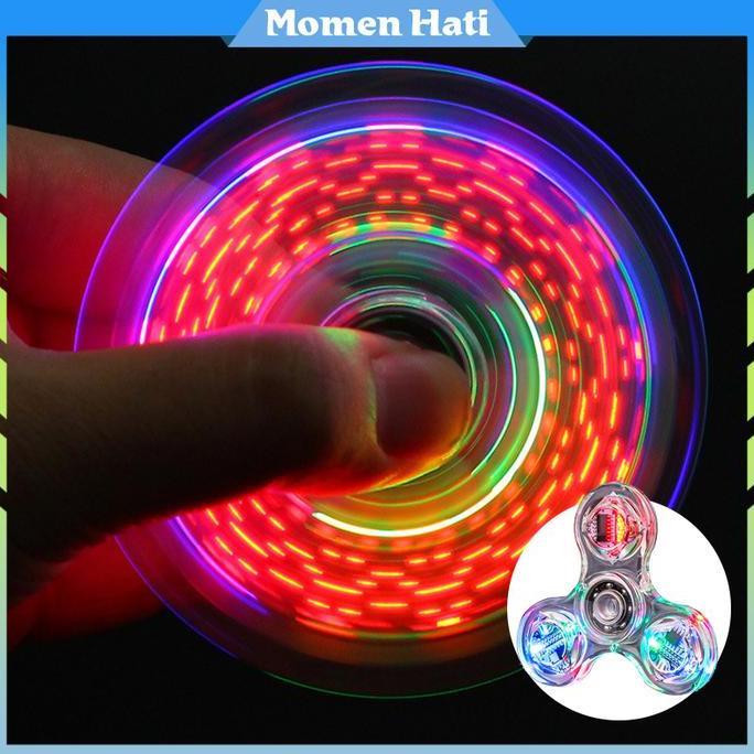SKYNANI Mainan Spiner With Lampu Led Warna / Mainan Anak Seru / Fidget Spinner Metal