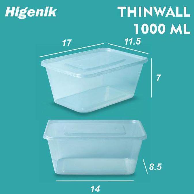Lacha- Thinll 1000 Ml / Food Container Box / Kotak Makan Plastik / Mika Box
