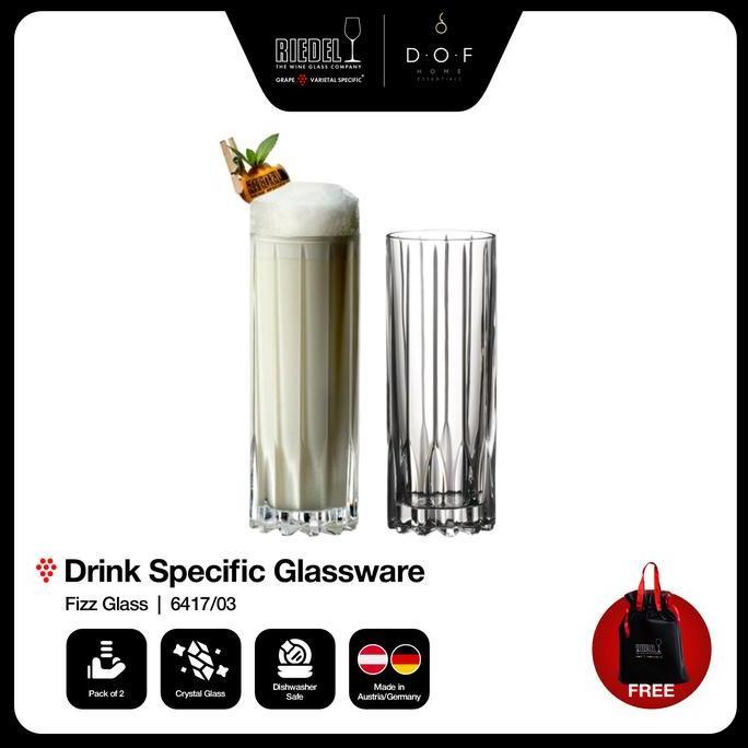 GELAS RIEDEL BAR DRINK SPECIFIC GLASSWARE FIZZ GLASS PACK OF 2 PCS | GELAS KRISTAL PREMIUM COCOK UNT