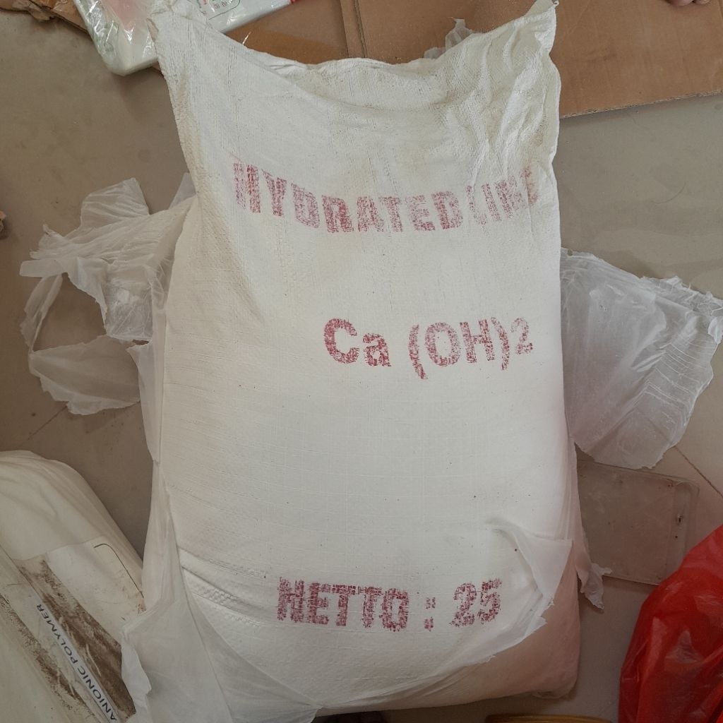 Hydrated Lime/Ca(OH)2/Kalsium Hidroksida Premium Quality Putih&Halus Kemasan 1 SAK @25KG