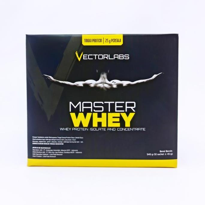Gasdiet- Master Whey Vectorlabs 12 Sachet 1 Box Kotak Saset Sachets Protein Concentrate Isolate 3 10