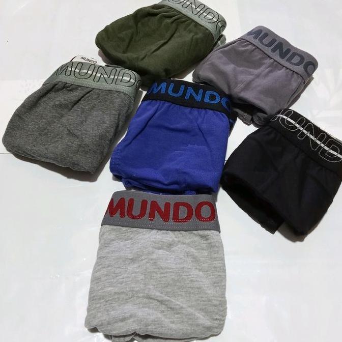 Gtman- (Mundo)Paketan.3 Pcs Celana Dalam Pria Mundo Barang Stok Pabrik Harga Poliester Katun Celana 