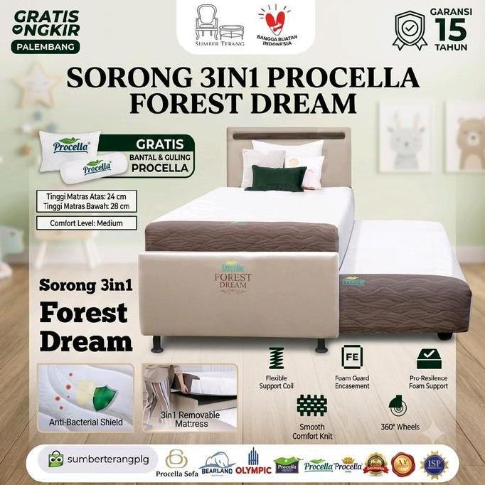 Springbed Sorong 3in1 Procella Forest Dream Matras Kasur Bed Dorong