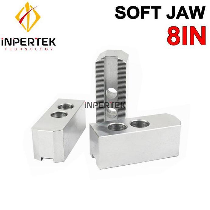 MONOXOM Soft Jaw 8" Claw Bubut 8 Inch 3 Jaw Chuck Mesin Bubut Lathe CNC 8in