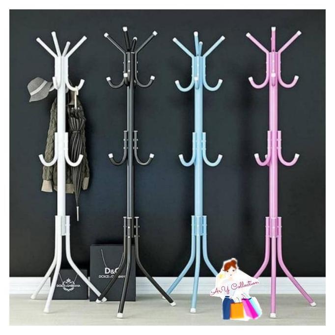 standing hanger topi jaket rak