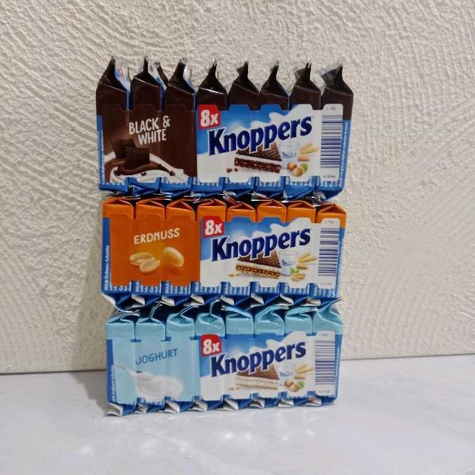 Kualitas terbaik] KNOPPERS  BLACK & WHITE / KNOPPERS PEANUT / KNOPPERS JOGHURT / KNOPPERS ORIGINAL C