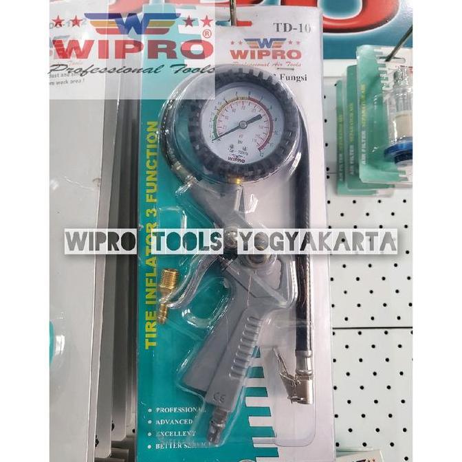Wipro Tire Inflator 3 Function TD-10 - Pengisi Angin Ban Plus Meteran