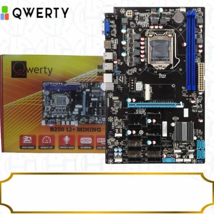 HARGA DISC - QWERTY TB250-BTC PRO 12 Slot Intel LGA1151 DDR4 ATX Mining Motherboard